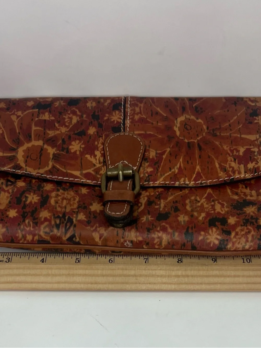 Patricia Nash Italian Leather Floral Blooming Romance Clutch Bag Warm Fall Color